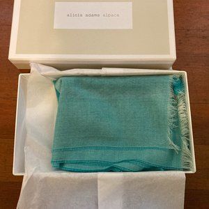 Alicia Adams Alpaca Pinto Scarf Turquoise / Aqua